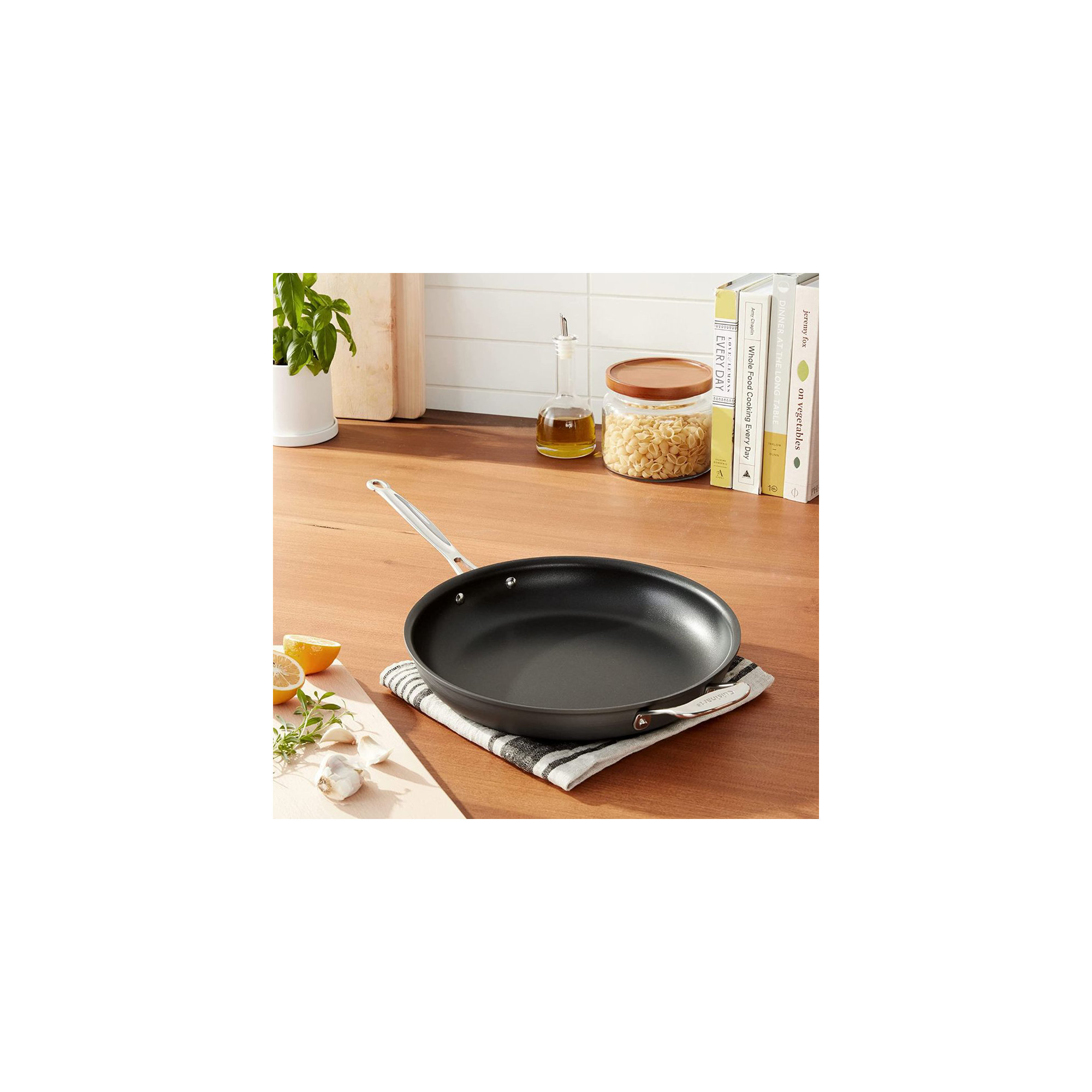 Non Stick Stainless Steel Skillet, 12" W