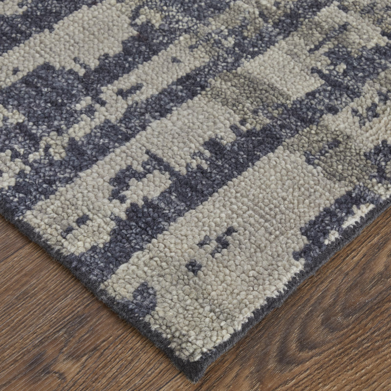 Altmar Modern Abstract, Blue/Gray/Taupe Area Rug, Runner 2'6" x 8'