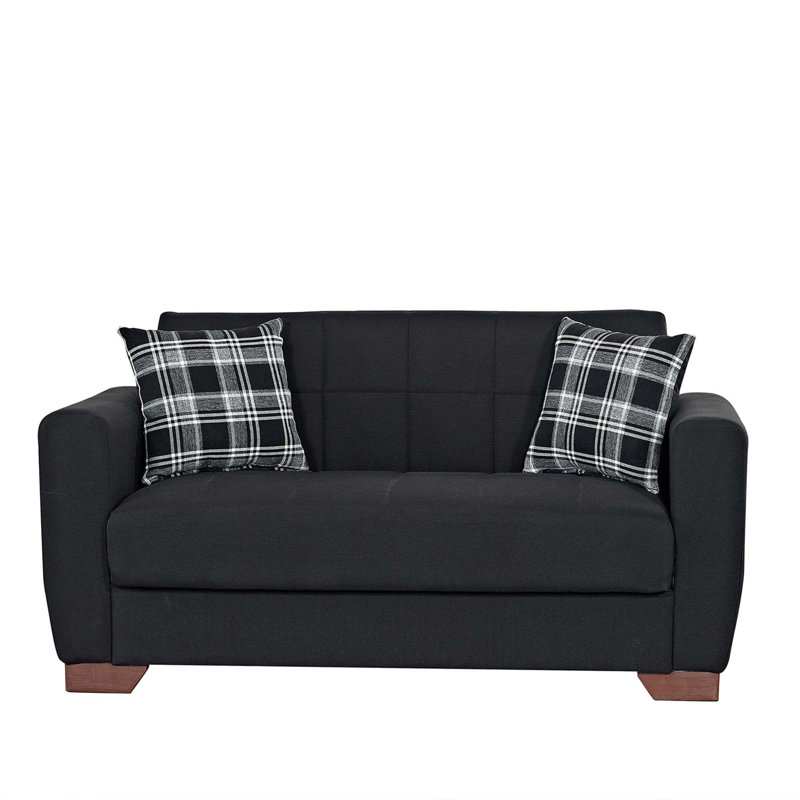 Causeuse convertible avec rangement Primenest Nexaro Collection, Chenille noir