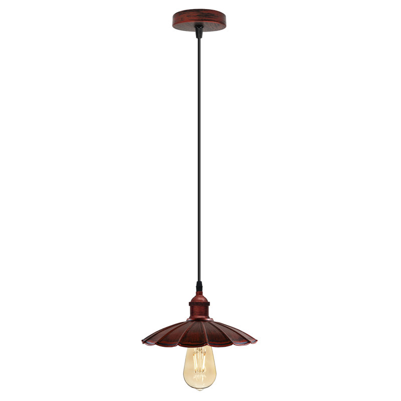 Contreras 1 - Light Painted Dome Pendant, Rustic Red, Yes, LED