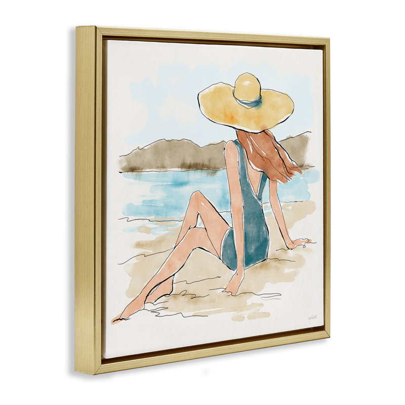  «Summer Day Beauty» par Anne Tavoletti, H 25 po x l 25 po, Cadre flottant métallique doré