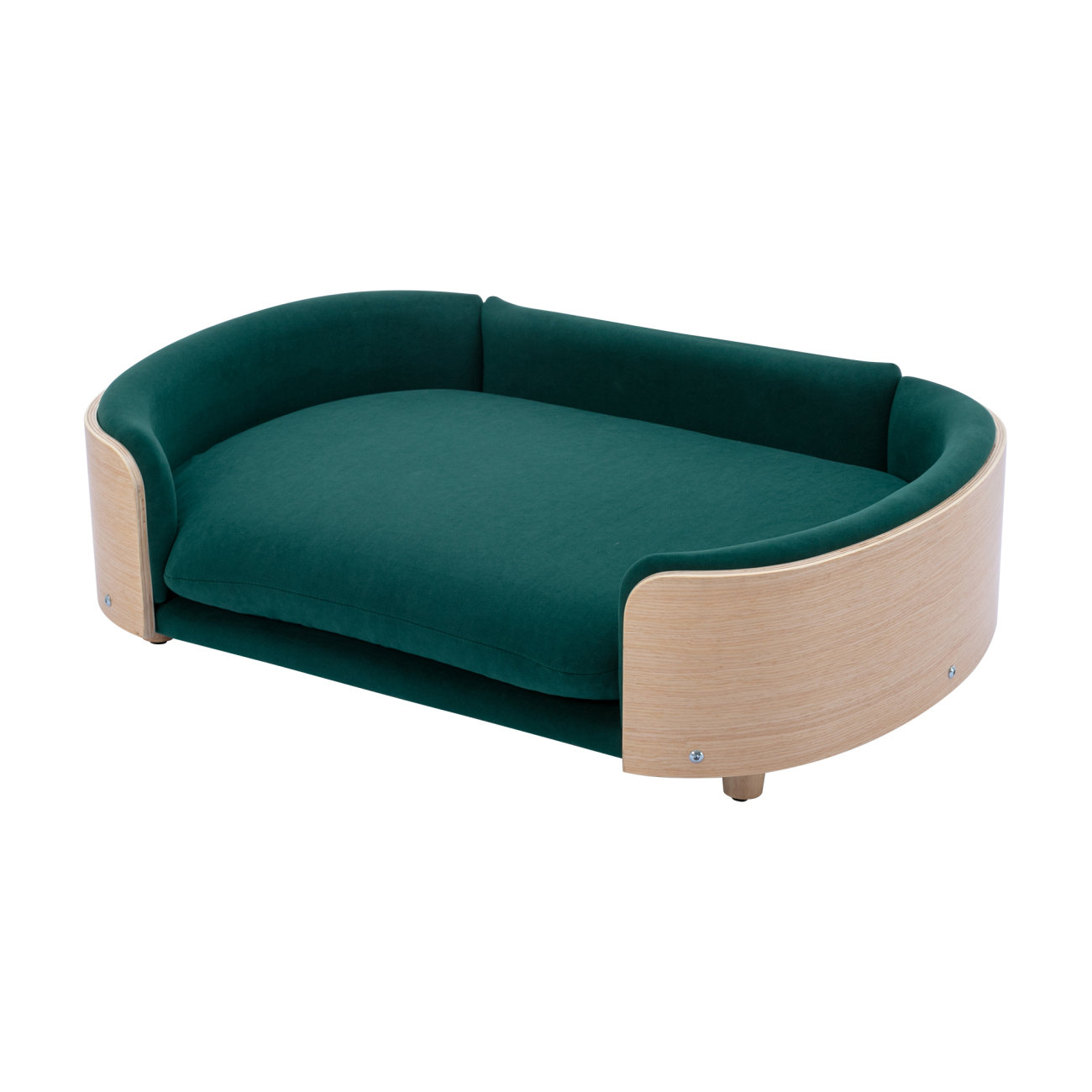 Inira Pet Bed, 26.38" H x 16.14" W x 9.84" D, Dark Green/Natural