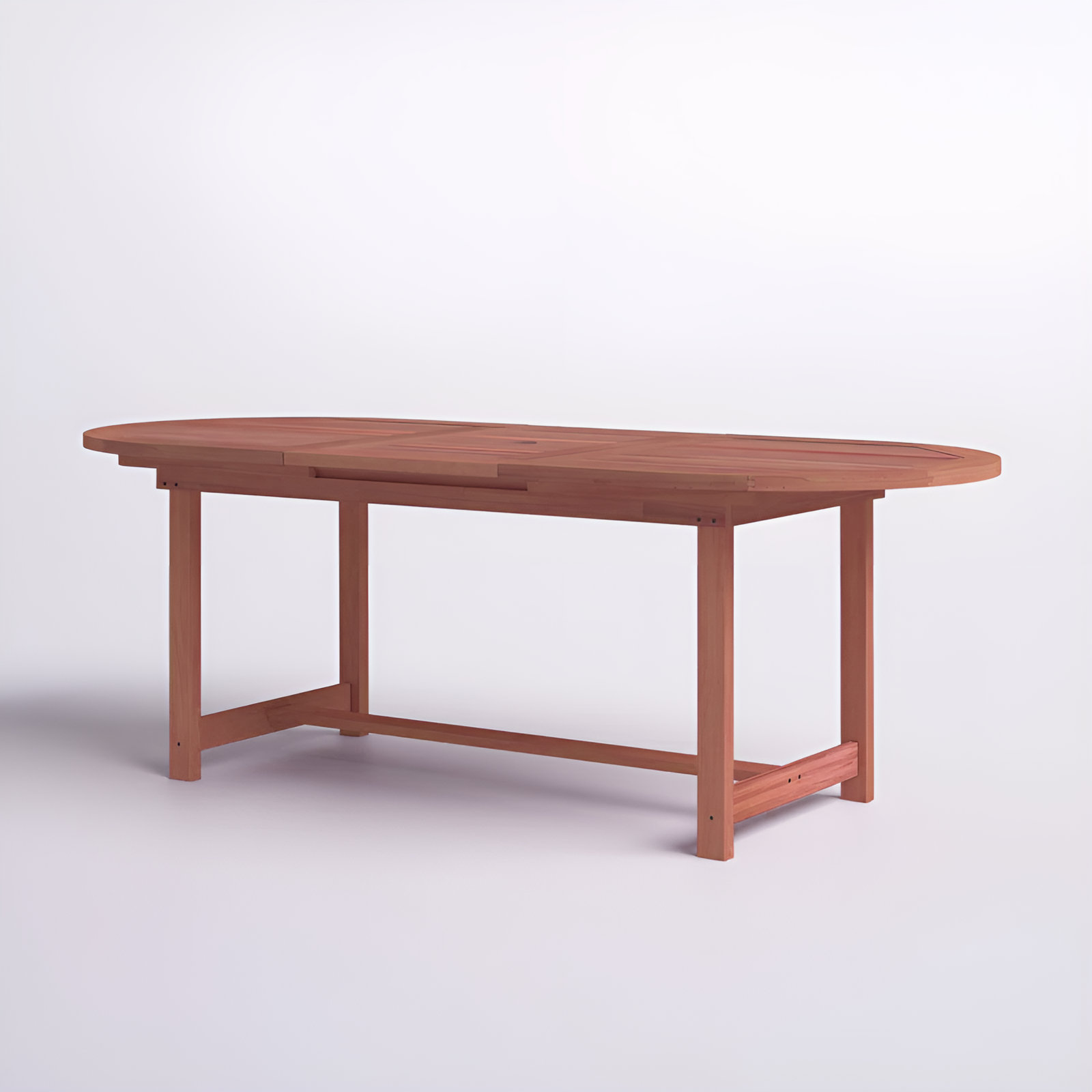 Alyisa 63" Extendable Eucalyptus Patio Dining Table, Dark Wood