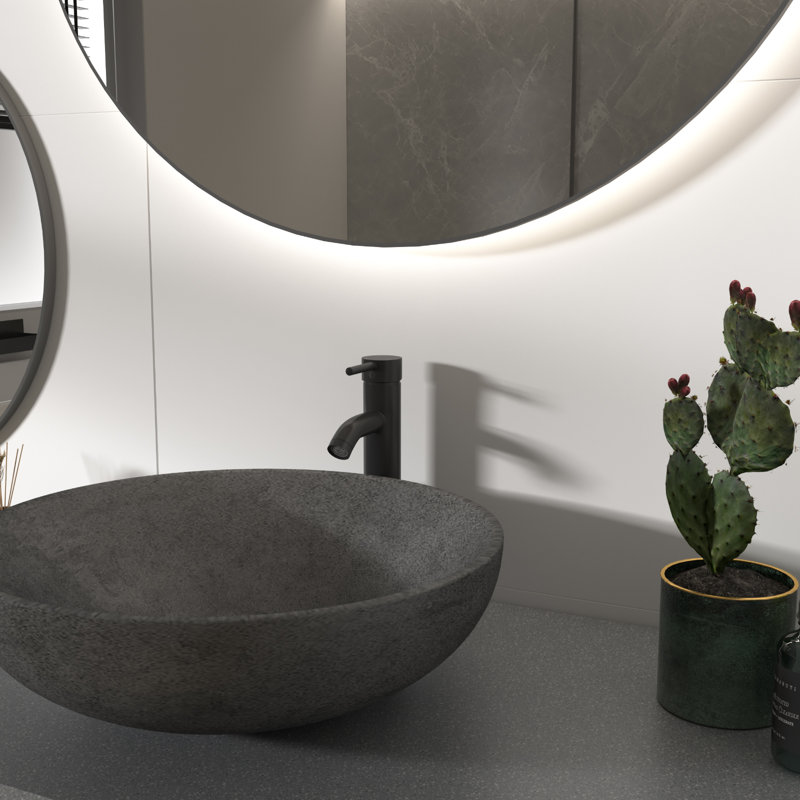 Robinet de salle de bain vasque avec ensemble de drain, Noir mat