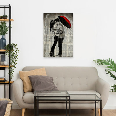 Rainfall Kisses - mode contemporaine en niveaux de gris + technique mixte