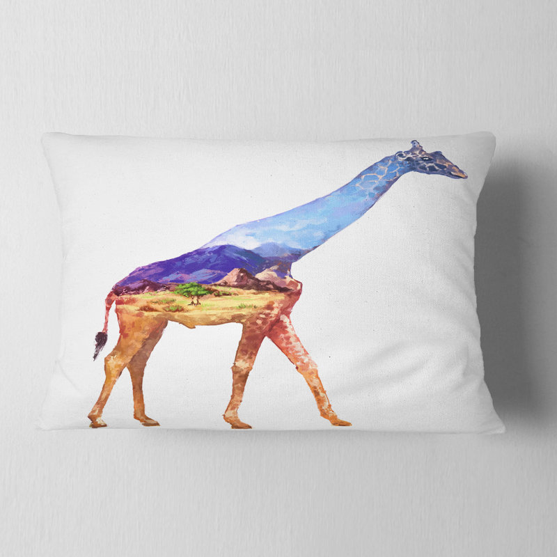 Coussin lombaire giraffe à double exposition animal