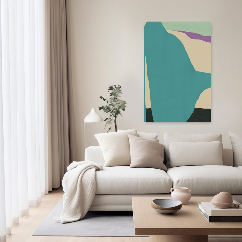 Serene Abstract Landscape Abstract Colorful Contemporary Wall Art Print by Little Dean - Wrapped Canvas Print