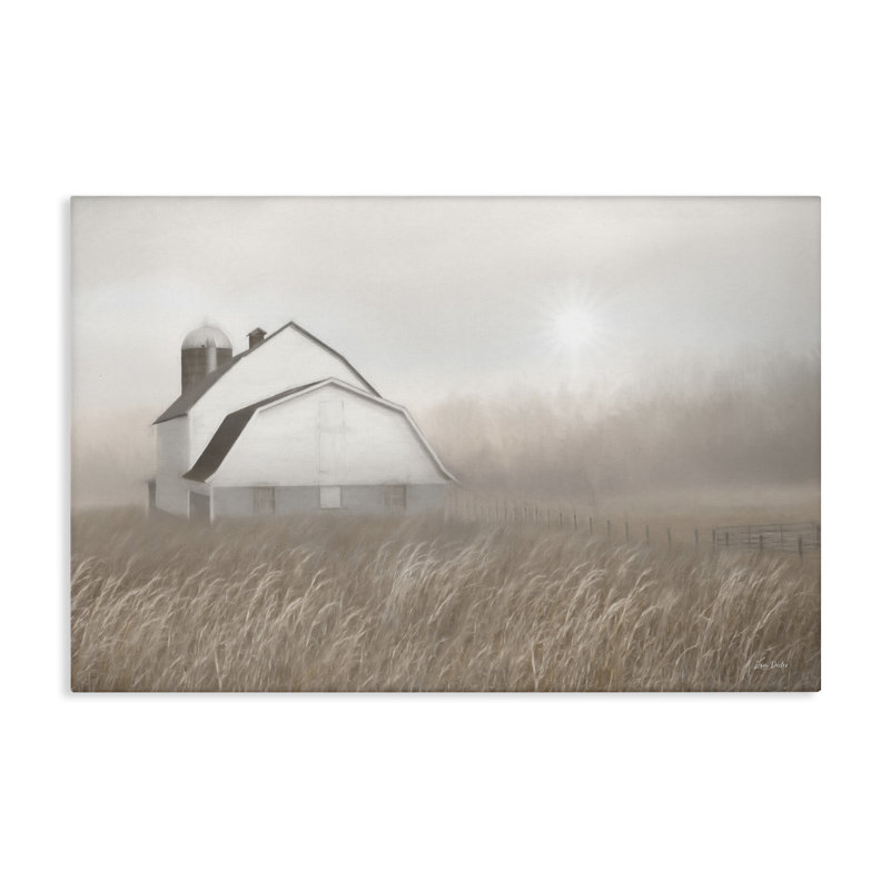 Art mural sur toile Windblown Farm Grasses par Lori Deiter, H 16 po x l 24 po