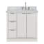 Meuble-lavabo simple 36 po en bois massif avec plateau en marbre de Carrare 1,5 po, évier droit et rectangulaire-292796655-292796652-292796640