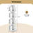 2 PCS 4-Tier Rotating Bookshelf 360° Display Rack Dividers & Anti-falling Baffles White-1105594724-1105594730