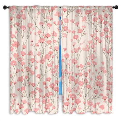 Rideaux de fenêtre à motif floral obscurcissant et obscurcissant - 2 panneaux