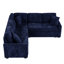 Canapé-lit en forme de L de 82,6 po avec ports, prises électriques, tissu doux - extensible bleu marine,