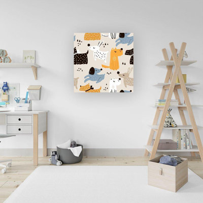 Hand Drawn Dogs - Wrapped Canvas Print