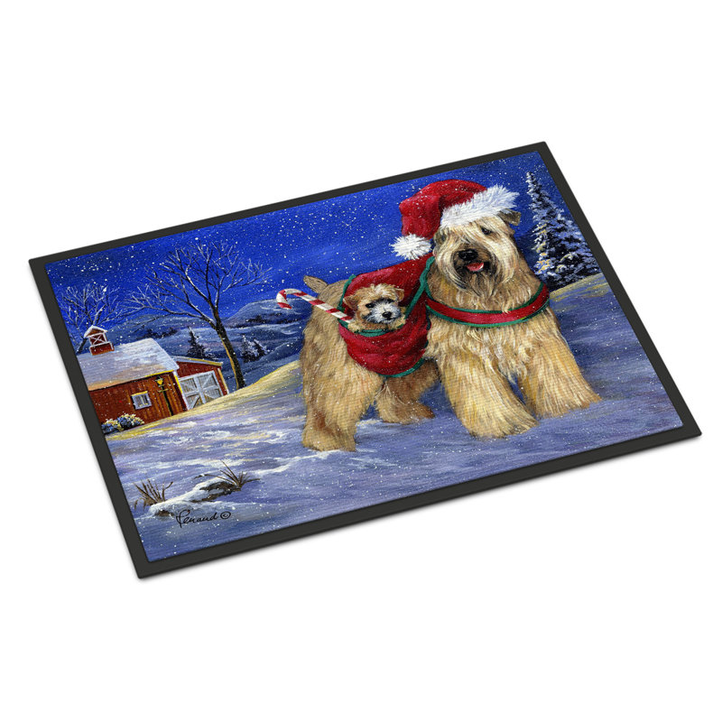 Tapis d'entrée antidérapant Guerriero, Wheaten Terrier de Noël, L 18 po x L 27 po