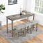 Ensemble de table de bar avec prise de courant, ensemble de salle à manger 4 pièces idéal pour la vie, la salle à manger et les salles de jeux, style industriel pour les espaces modernes