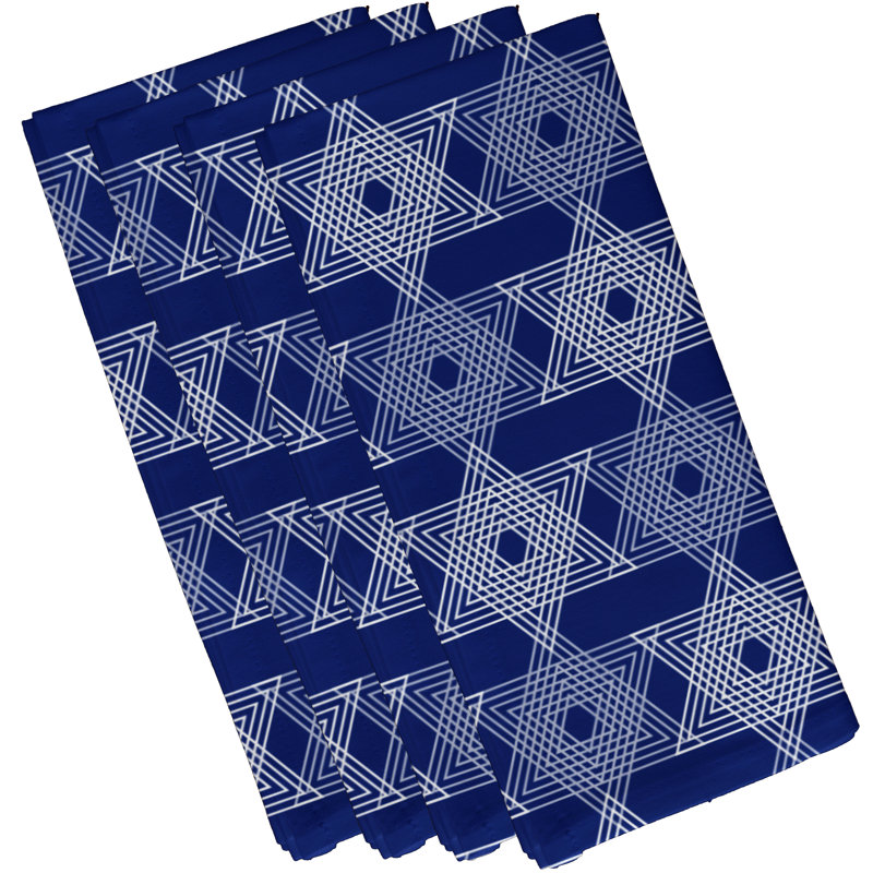 Stegner Polyester Geometric Square Napkin, Royal Blue