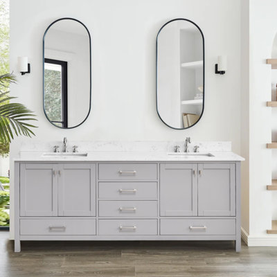 84-inch Bathroom Vanity With Engineered Stone Top
