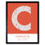 Charlotte City Map Charlotte Orange - Single Picture Frame Typography-73576952