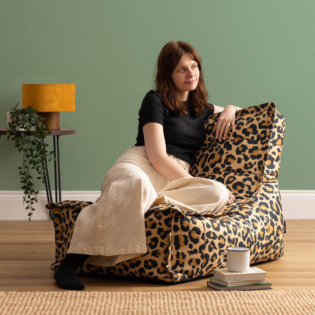 icon Dolce Leopard Print Woven Scandi Lounger Bean Bag