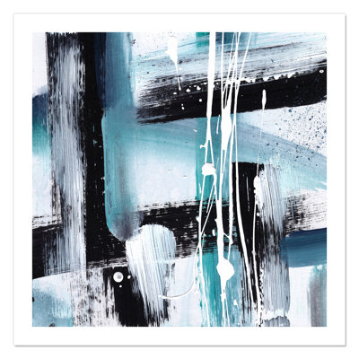 Expressions modernes bleu sarcelle - peinture sans cadre