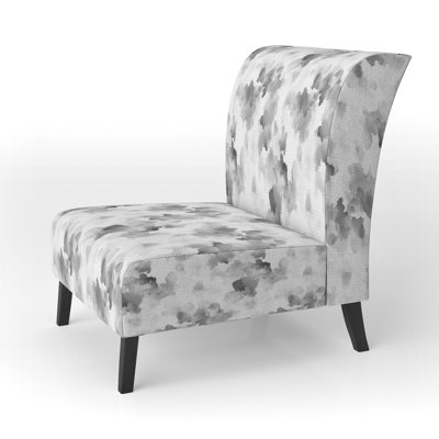 Abstract Upholstered Chair - Quiet Smoke Gray Slipper Chair