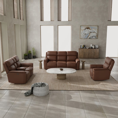 Canapé inclinable électrique Oslo avec causeuse et fauteuil inclinable oscillant