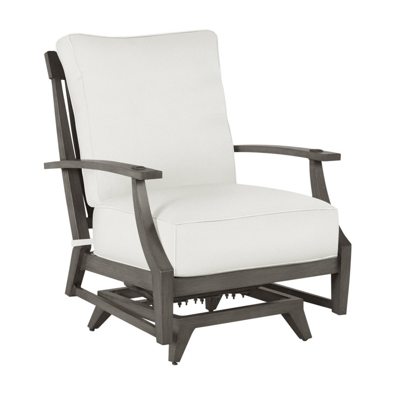 Croquet Patio Chair with Cushions, Slate Gray, Welt, Linen Navy