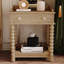 Table de chevet de style rétro avec tiroir et tablette ouverte pour chambre à coucher, table de chevet avec pieds tournés et poignée en métal-986088653