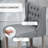 HOMCOM 26.25" Counter Height Bar Stools, Tufted Wingback Armless Upholstered Dining Chair with Rubber Wood Legs, Set of 2, Gray