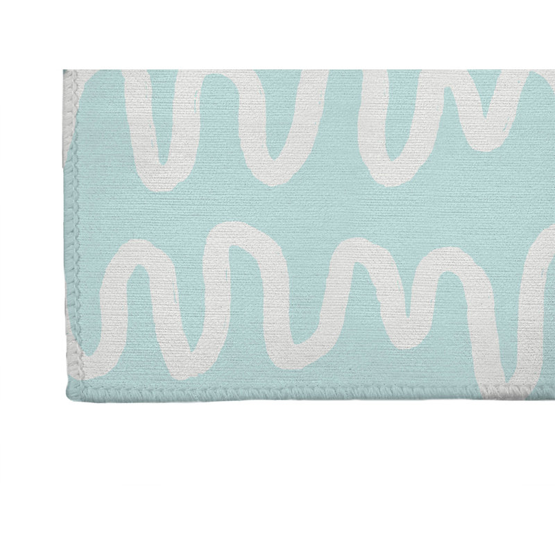 Wiggle Stripe Non-Slip Outdoor Rug, Runner 2'6" x 8'
