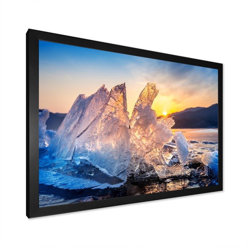 Impression sur toile Icy Alaskan Wilderness I, H 12 po x l 20 po x P 1 po, Cadre photo noir