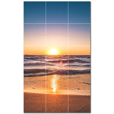 Sunset Photo 6'' x 6'' Satin Ceramic Decorative Mural