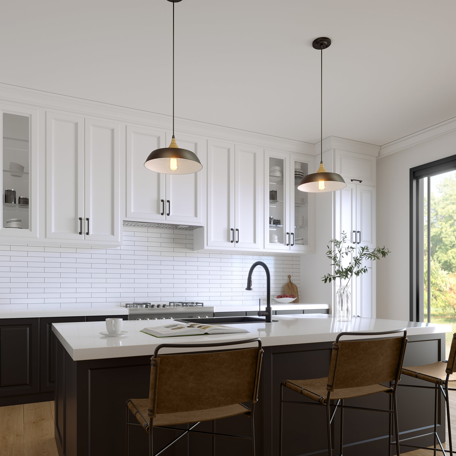 Elisabet Single Light Metal Dimmable Pendant, Black