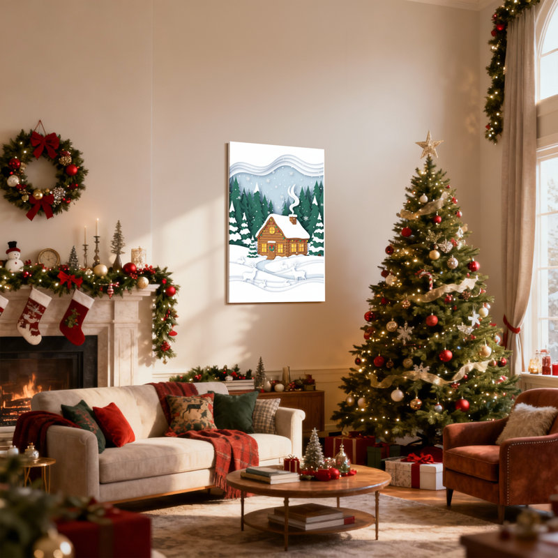 Ensemble de 3 impressions d'art sur toile de Noël, H 24 po x l 16 po