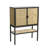 Boho Woven Rattan and Wood Cabinet with 2 Doors 1 Shelf and 4 Interior Storage Compartments-96003585