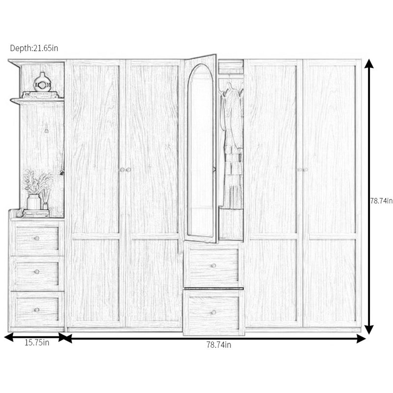 American Style Wooden Wardrobe