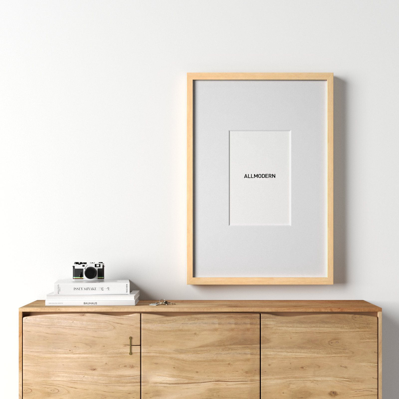 Capullo Wood Matte Picture Frame with Mat, 18" x 24", Natural, 24" x 30"