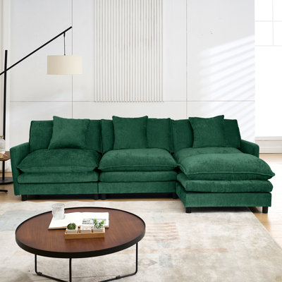 108-Inch L-Shaped Modular Frame Chenille Fabric Sofa, Featuring A Versatile Design That Adapts To Any Interior Space, Delivering Boundless Comfort And Contemporary Style.