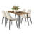 Izzat 4-Person Dining Set with 47" D Rectangular Table and Chenille Chairs -2050250206