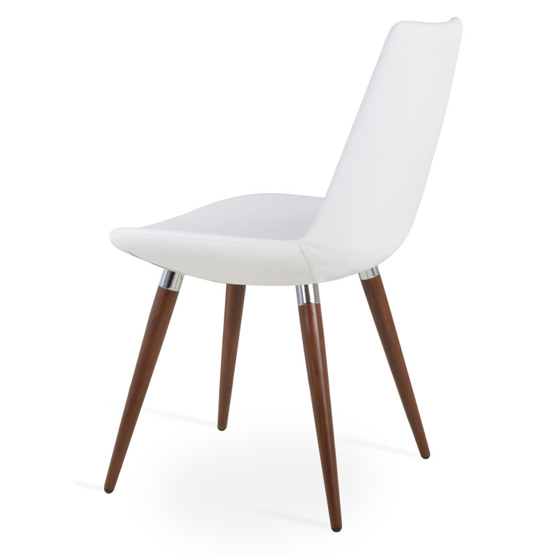 Chaise Eiffel, Noyer / Chrome, Blanc