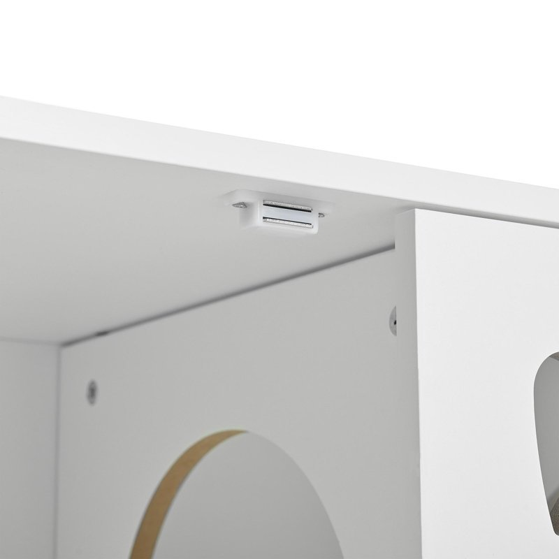 Armoire pour chat moderne en bois avec griffoir en sisal, litière pour chat avec rangement, table d'appoint blanc crème