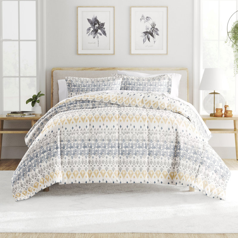 Ensemble d'édredon en duvet synthétique toutes saisons Southwestern, Édredon pour très grand lit + 2 très grandes ta