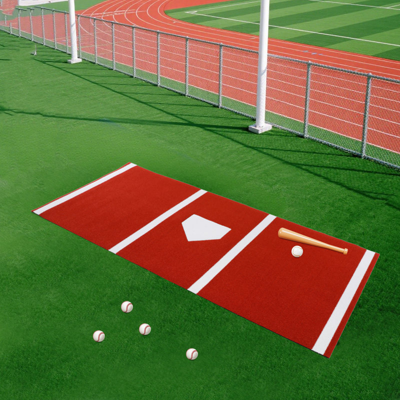 Baseball Softball Turf Training Mat, Red