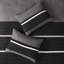 Édredon noir 7 pièces - Faux suède 3 coussins décoratifs avec détails de broderie et 2 taies décoratives pour une chambre luxueuse