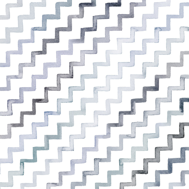 Ocean Chevron I - Unframed Painting, 30cm H x 30cm W x 3.8cm D