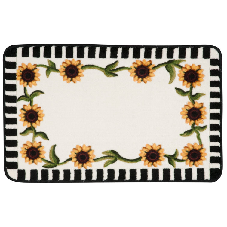Tapis de zone jaune floral Lyn
