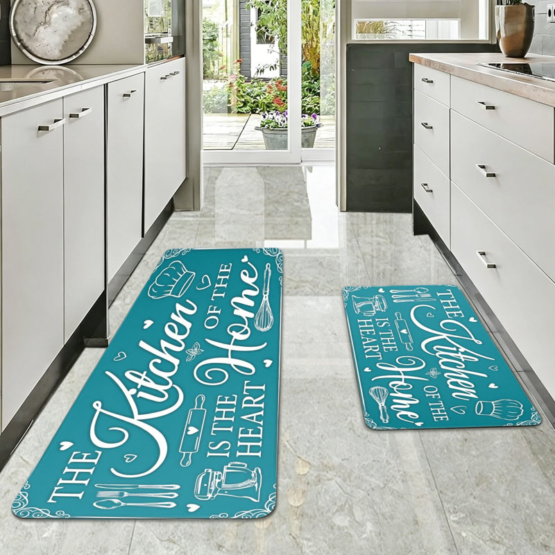 Cottage Home Letter Illustration 2 PC Kitchen Area Rugs