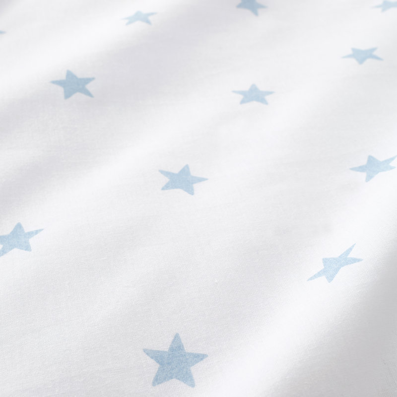 Mini Star & Stripes Cotton Fitted Sheet, Blue, Single (3')