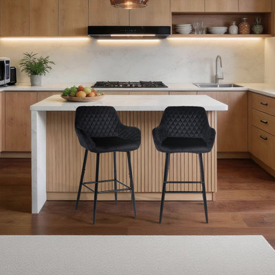 Yes Upholstered Velvet Bar Stool