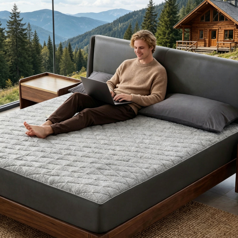 Housse de protection pour surmatelas respirant avec poche profonde, Noir, Très grand simple